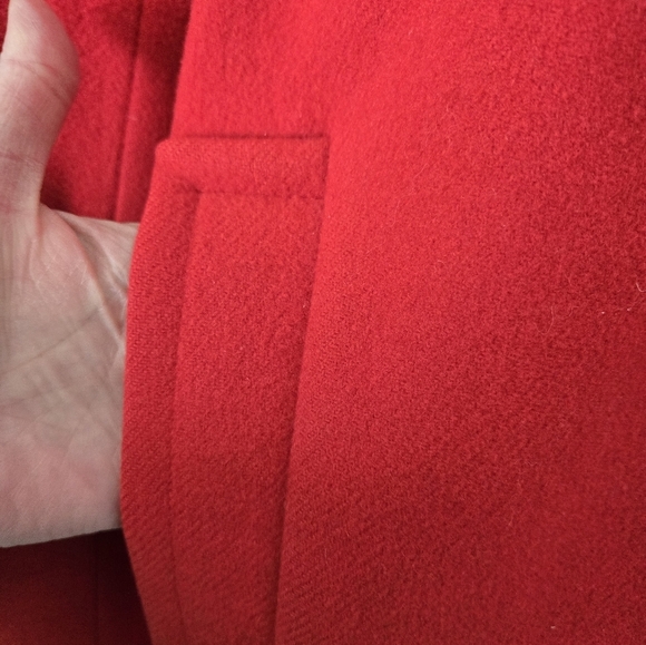 AQUASCUTUM OF LONDON Women's Red Double-Breasted Virgin Wool Coat. Size  10 - Picture 3 of 15